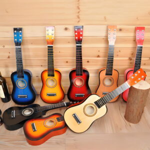 21-inch multicolored wooden guitar for children to learn-wooden crafts
