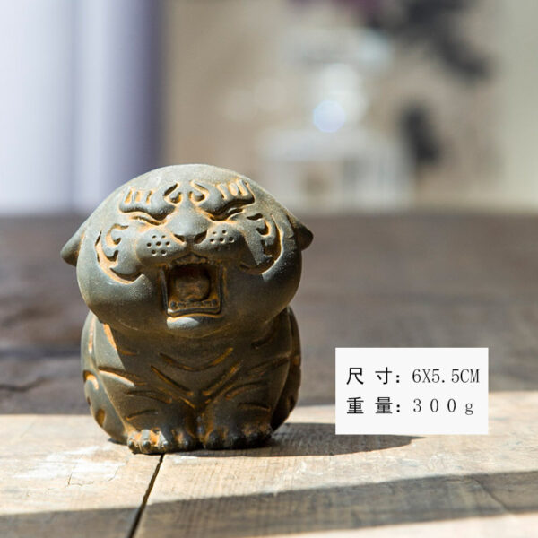 Cute tiger handmade sculpture tabletop ornament - Imagen 5