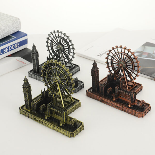 Ferris wheel, Big Ben, Tower of London Bridge, architectural model, handmade ornaments - Imagen 4