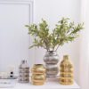 Gold silver electroplated ceramic vase handicraft ornament