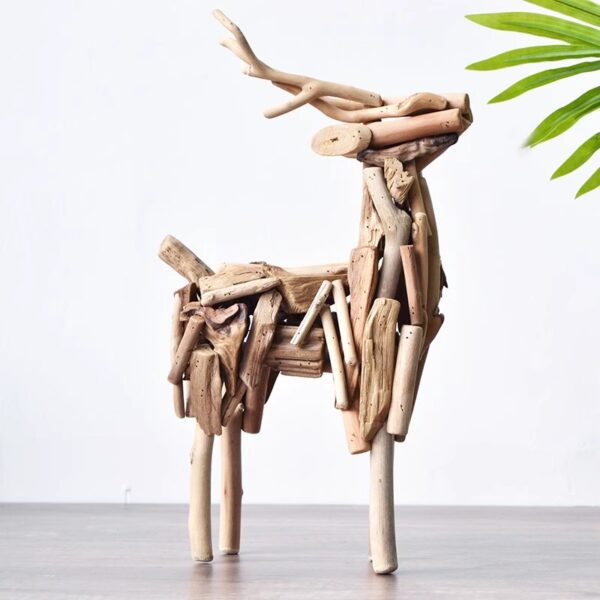 Handmade solid wood deer handicraft ornament - Bild 3