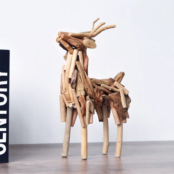 Handmade solid wood deer handicraft ornament - Bild 5