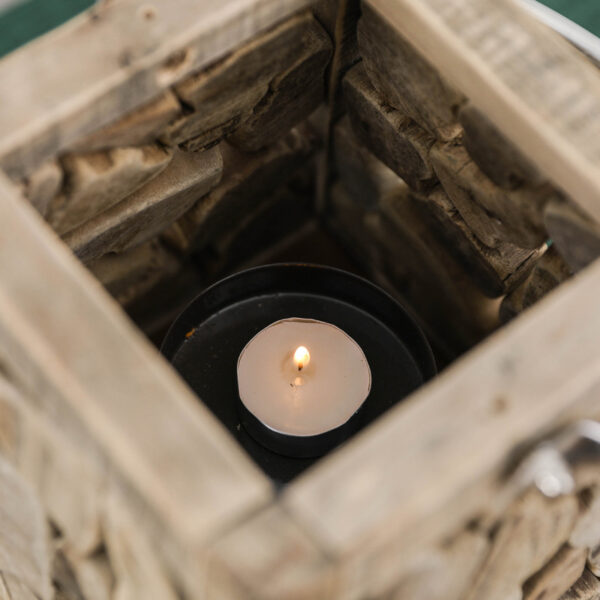 Handmade wooden splicing wind lamp candle holder handicraft ornament - صورة Handmade wooden splicing wind lamp candle holder handicraft ornament - صورة 3