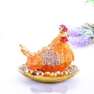 Hens laying eggs jewelry box resin crafts ornaments