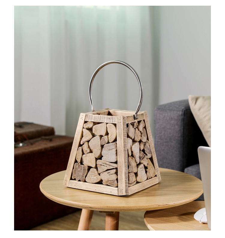 Handmade wooden splicing wind lamp candle holder handicraft ornament