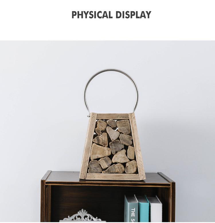 Handmade wooden splicing wind lamp candle holder handicraft ornament