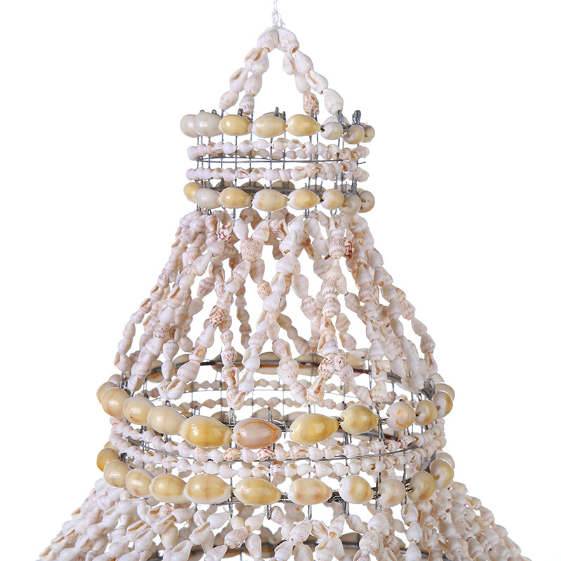 Natural large long marine shell wind chimes