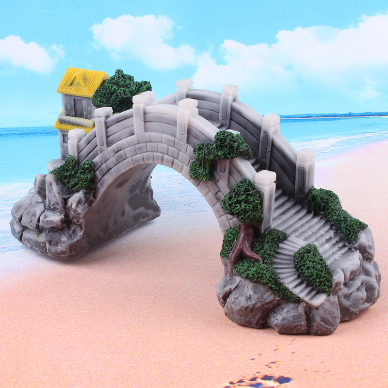 Micro landscape garden arch bridge resin handicraft ornament