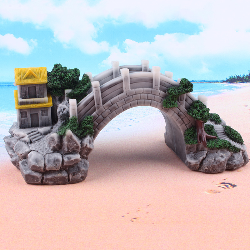 Micro landscape garden arch bridge resin handicraft ornament