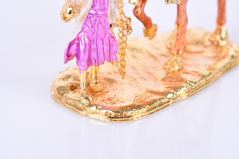 Painted llama across the desert handicraft ornament