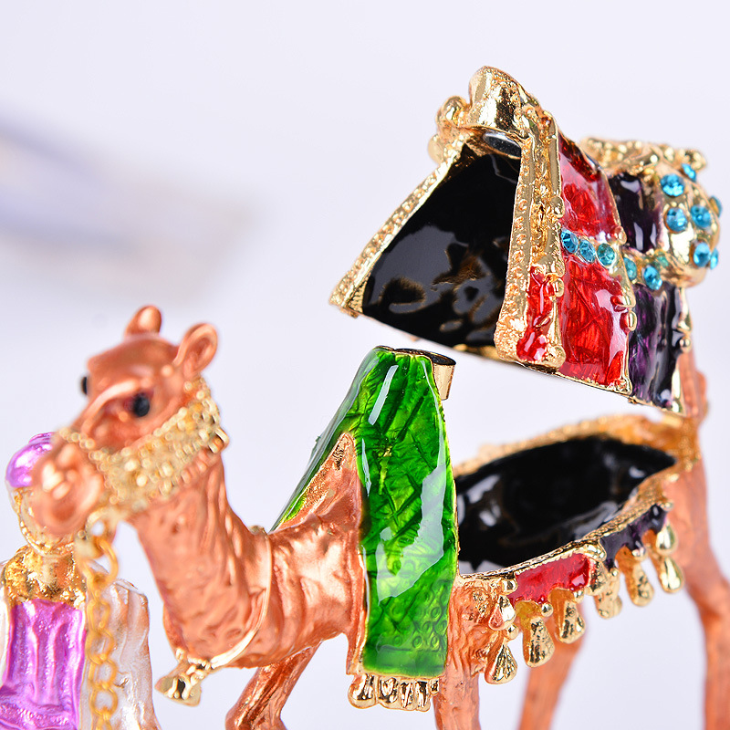 Painted llama across the desert handicraft ornament