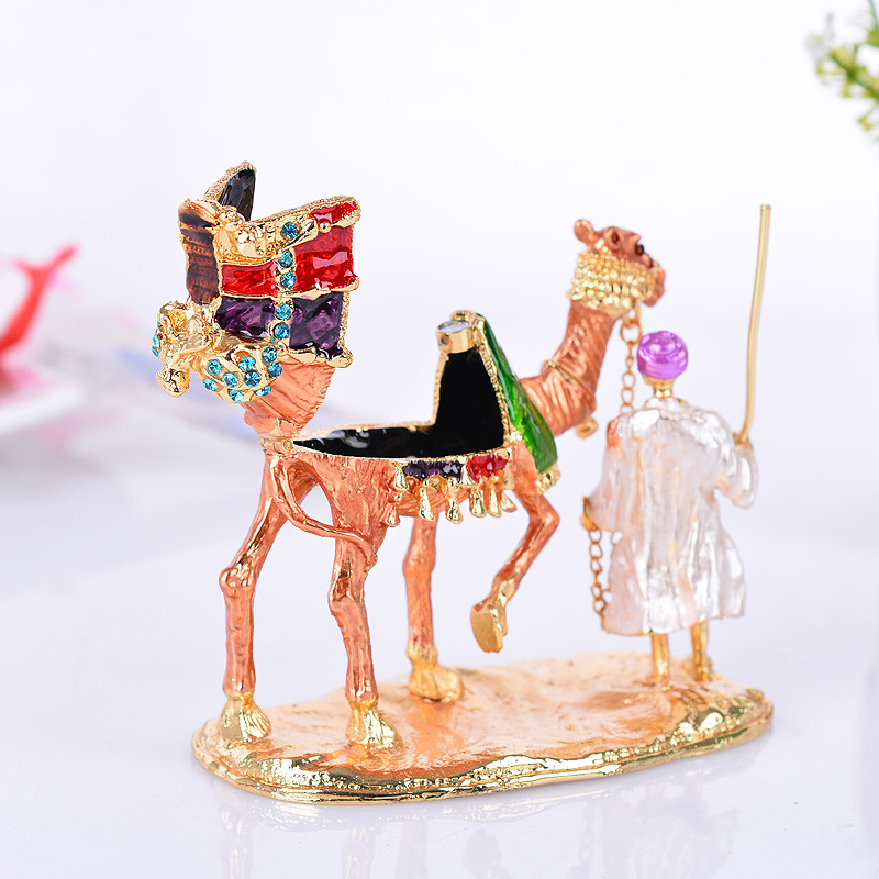 Painted llama across the desert handicraft ornament