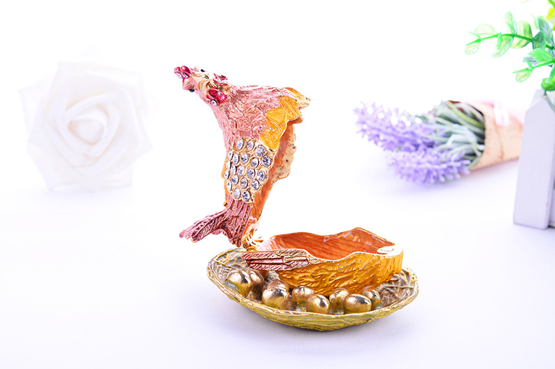 Hens laying eggs jewelry box resin crafts ornaments