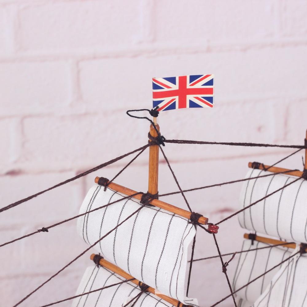 Wooden 65cm sailboat model ornament