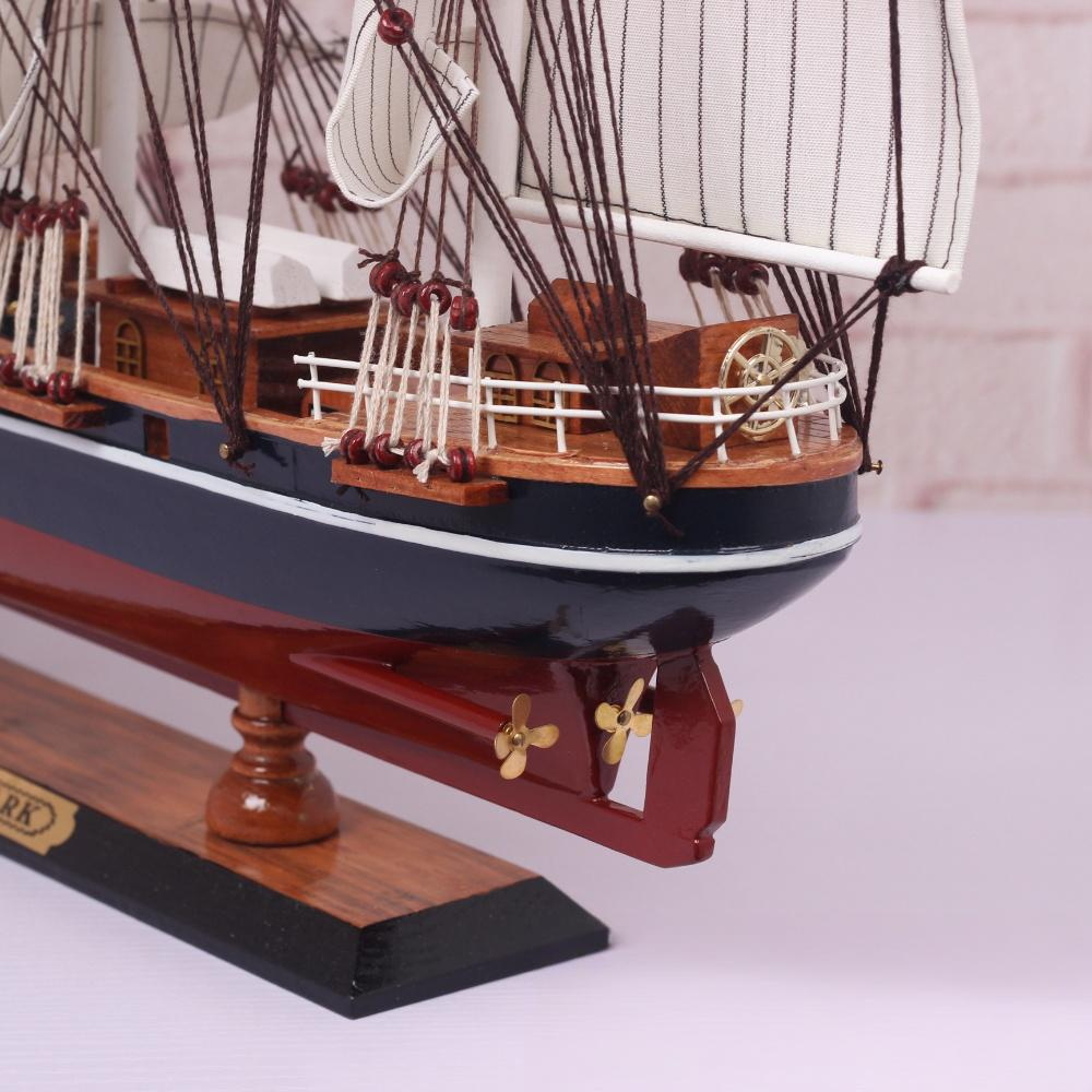 Wooden 65cm sailboat model ornament