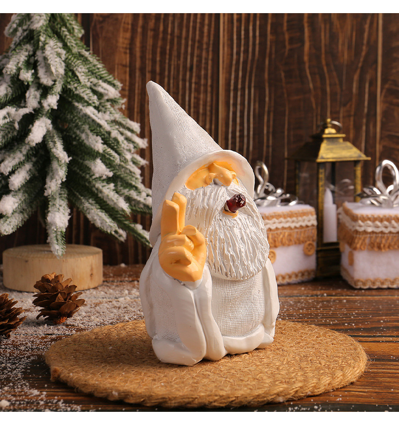 Scissors hands white beard dwarf resin handicraft ornament