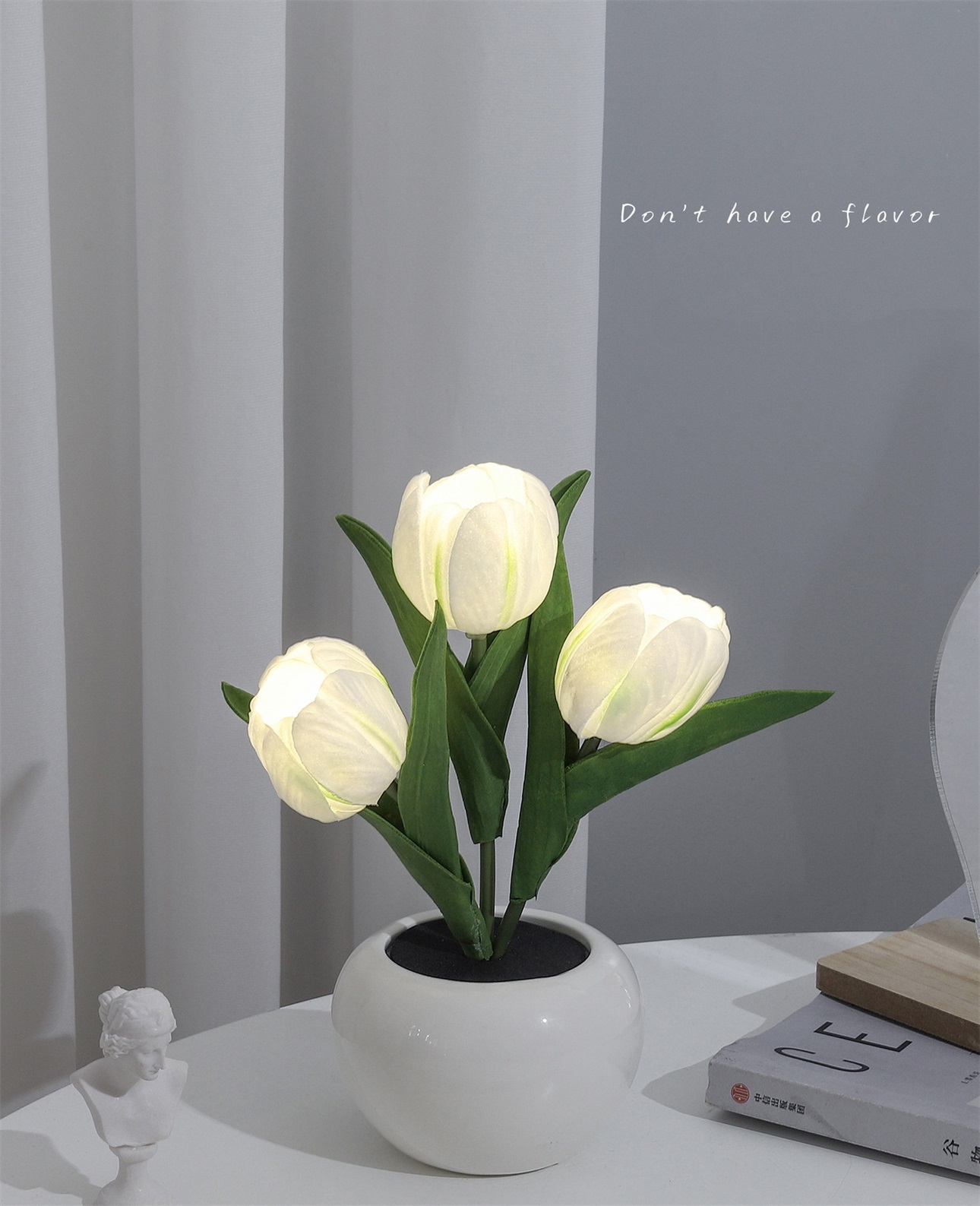 Artificial Tulip LED Potted Plant Ornament-False Flower Potted Plant Crafts