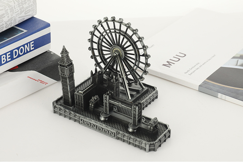 Ferris wheel, Big Ben, Tower of London Bridge, architectural model, handmade ornaments