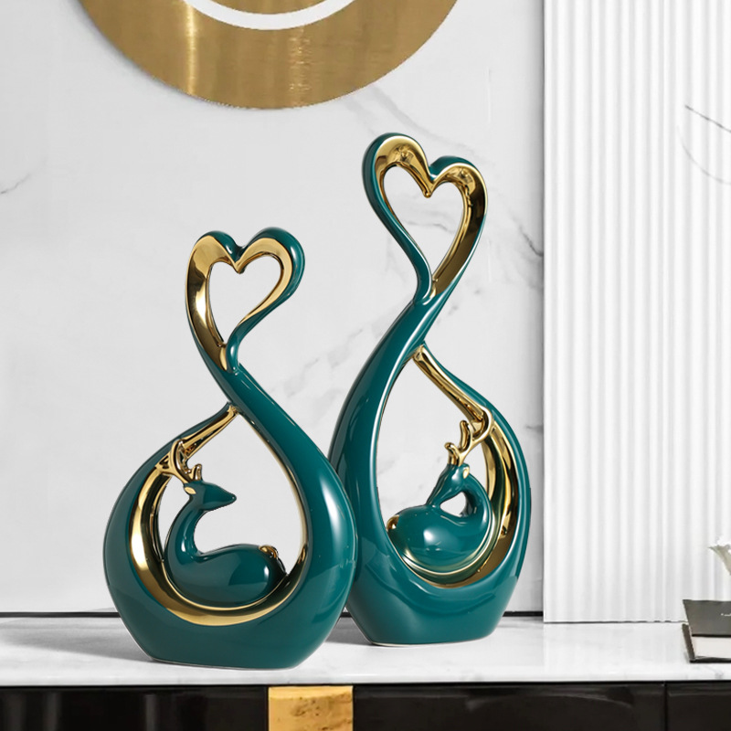 Wine cabinet TV cabinet ceramic decorative ornaments - home crafts