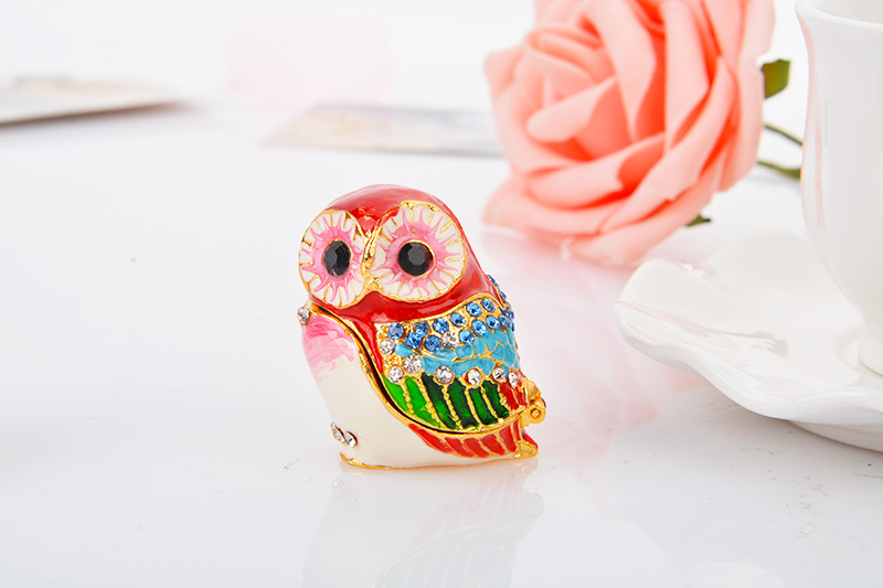 Owl Painted Jewelry Box Craft Gift