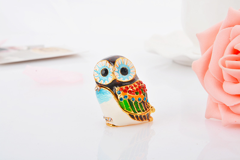 Owl Painted Jewelry Box Craft Gift