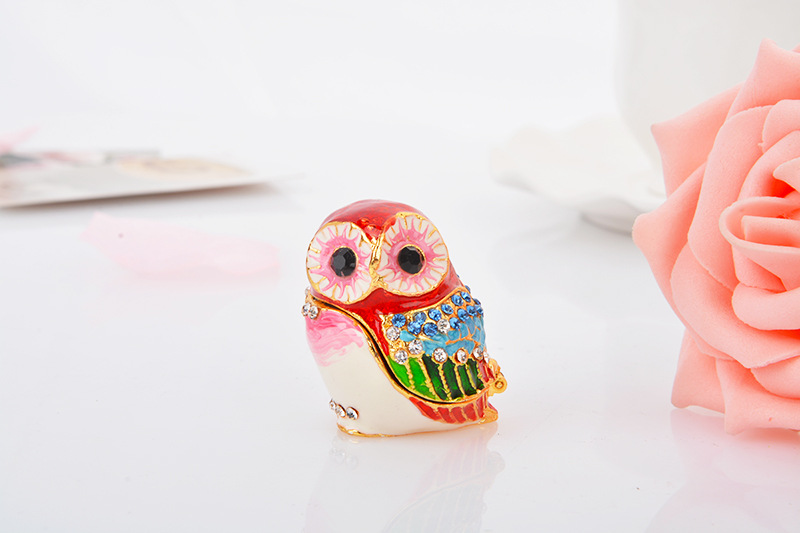 Owl Painted Jewelry Box Craft Gift