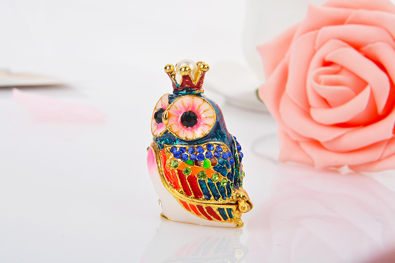 Owl Painted Jewelry Box Craft Gift