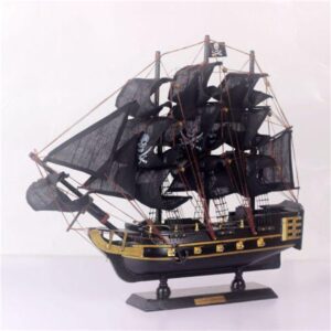 Mediterranean style Caribbean black pearl pirate wooden sailboat