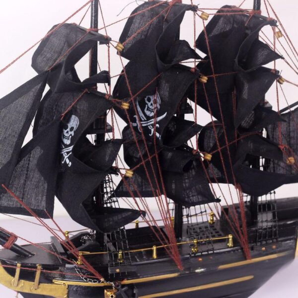 Mediterranean style Caribbean black pearl pirate wooden sailboat - 이미지 4