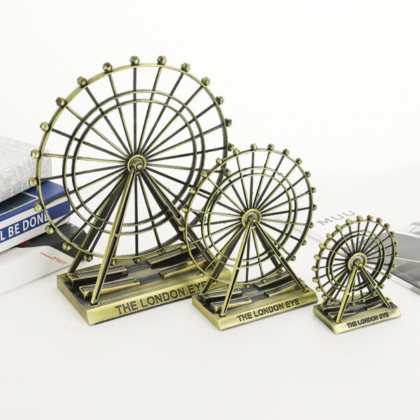 Metal Ferris wheel, construction model, crafts, ornaments - Imagen 3
