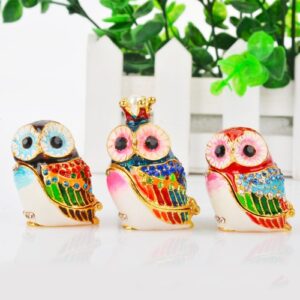 Owl Painted Jewelry Box Craft Gift