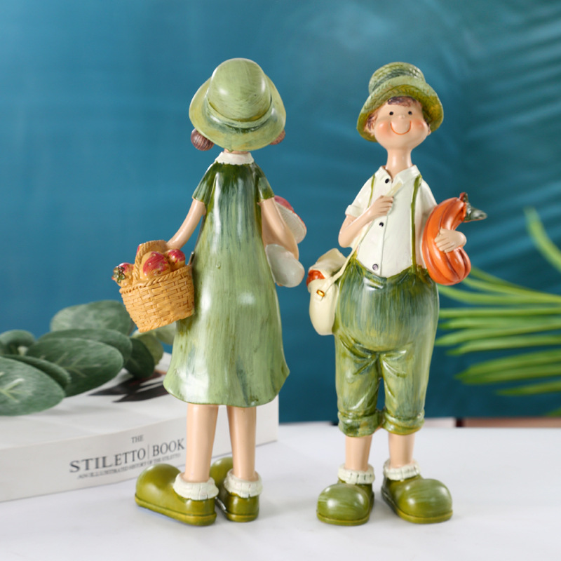 Pastoral cartoon children's handicraft ornament - home resin ornament