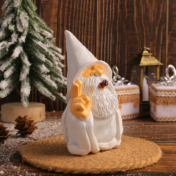 Scissors hands white beard dwarf resin handicraft ornament - 图片 3