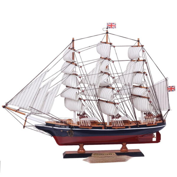 Wooden 65cm sailboat model ornament
