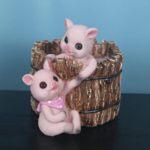 Cute pig bunny, resin crafts, Flower pot, ornaments
