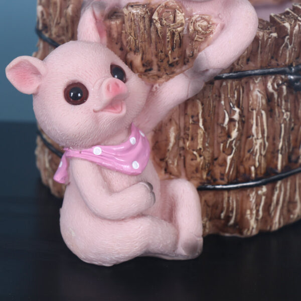 Cute pig bunny, resin crafts, Flower pot, ornaments - Bild 4