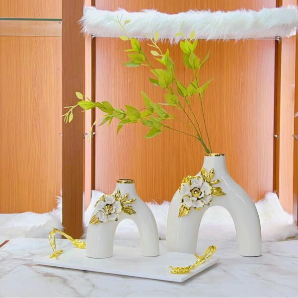 Galvanized appliqués, golden vase, crafts, ornaments - Imagen 4