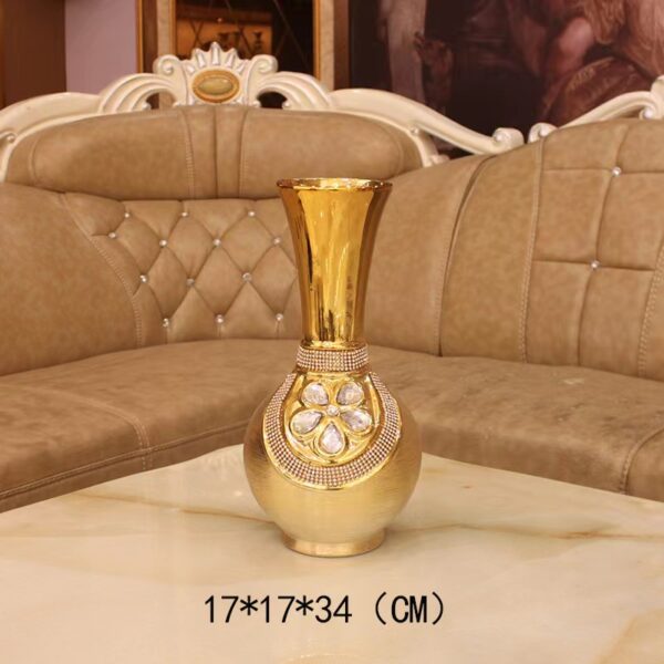 Gold-plated brushed ceramic vase, Simple and creative, for wedding, home crafts - Imagen 6
