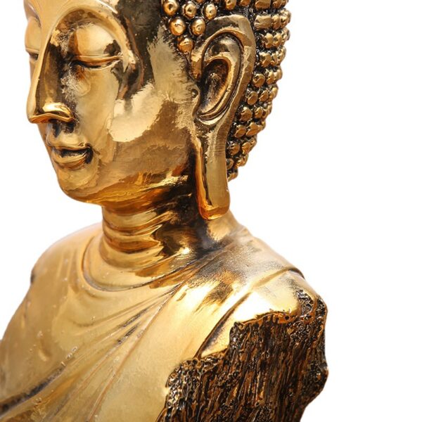 Half-length Buddha-shaped resin crafts, galvanized gold, Thailand - Imagen 6