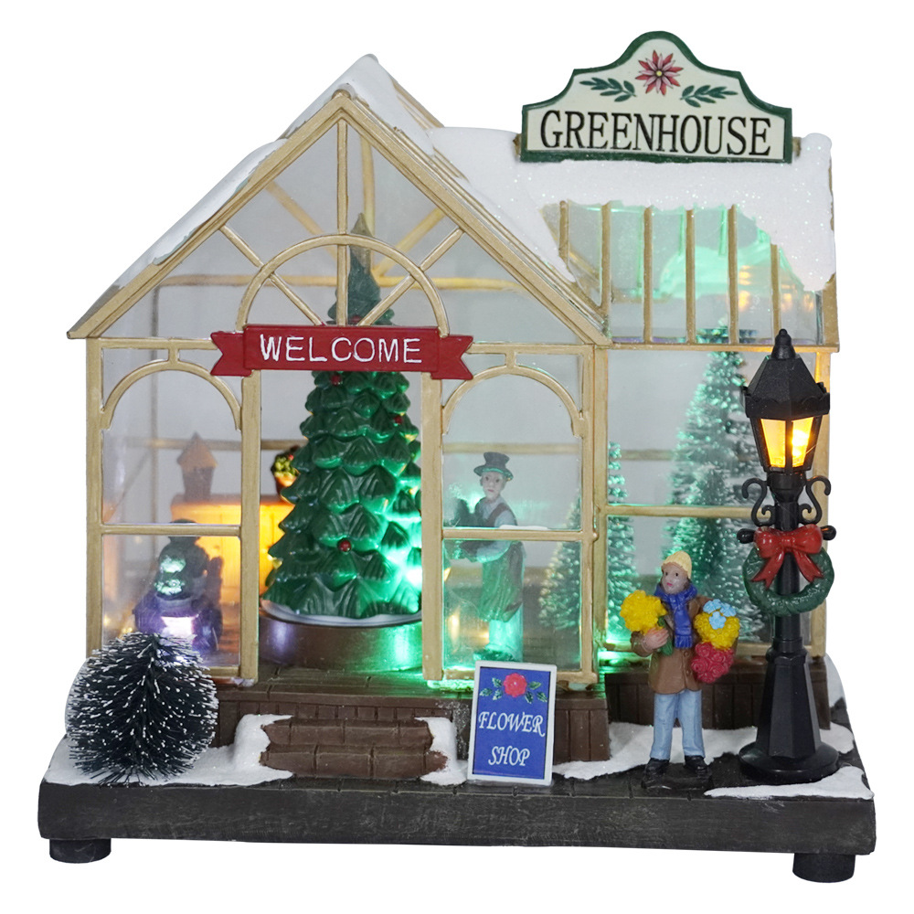 Glossy Christmas House Craft Ornaments