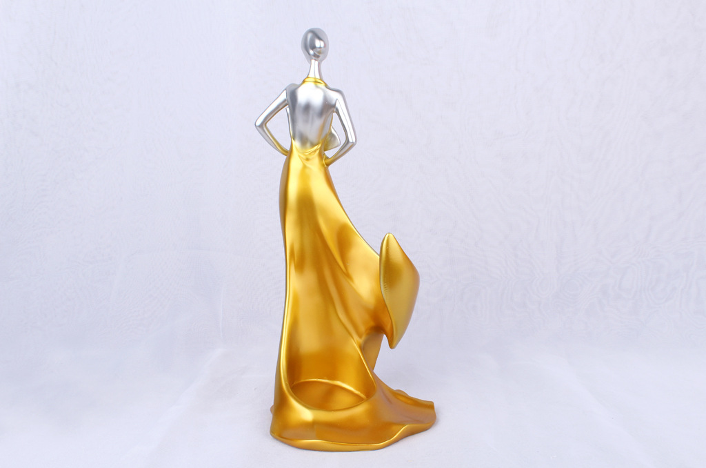 Take a fan shaped like a beautiful woman, red wine shelf, ornaments, resin crafts
