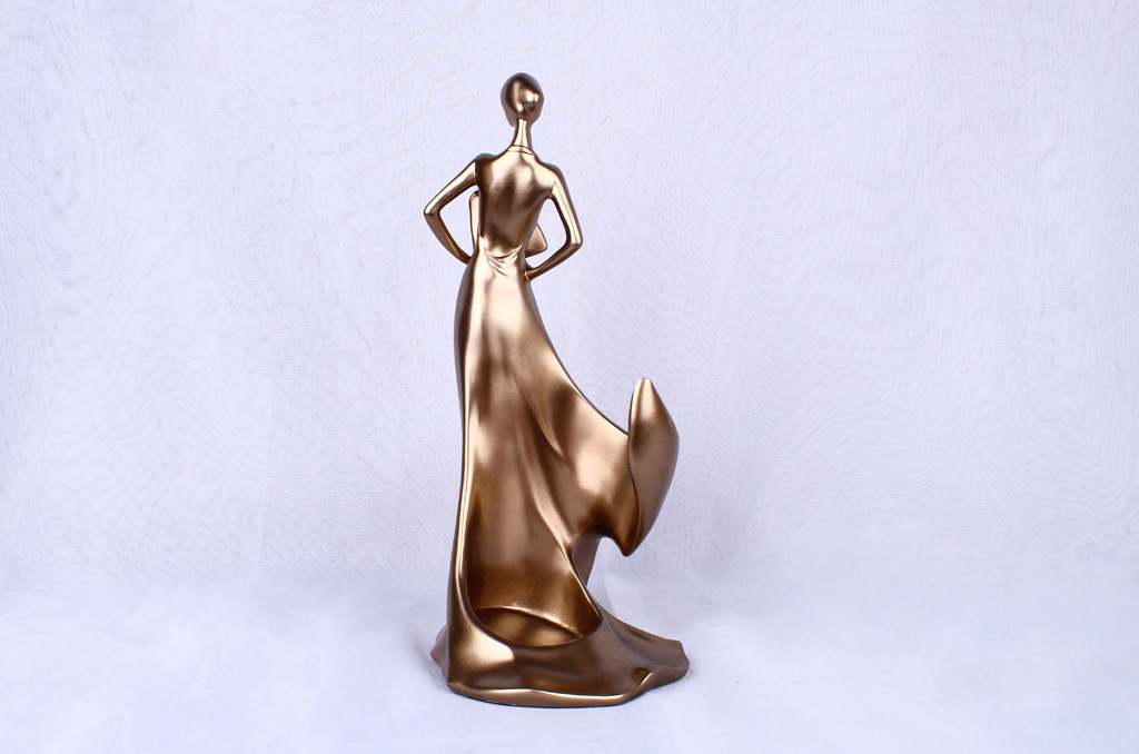 Take a fan shaped like a beautiful woman, red wine shelf, ornaments, resin crafts