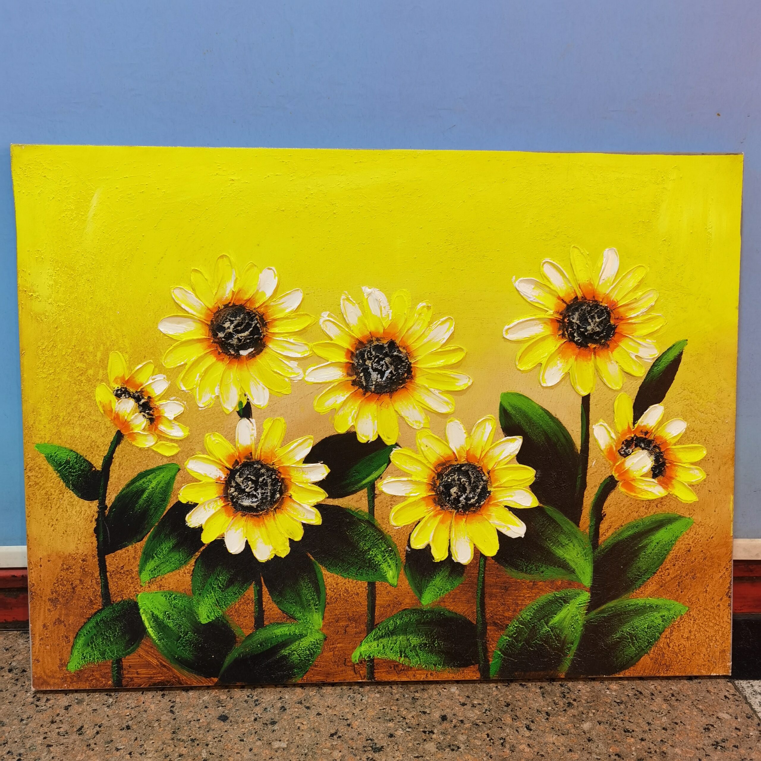 Decorative sunflower painting for living room, sofa, background, wall painting