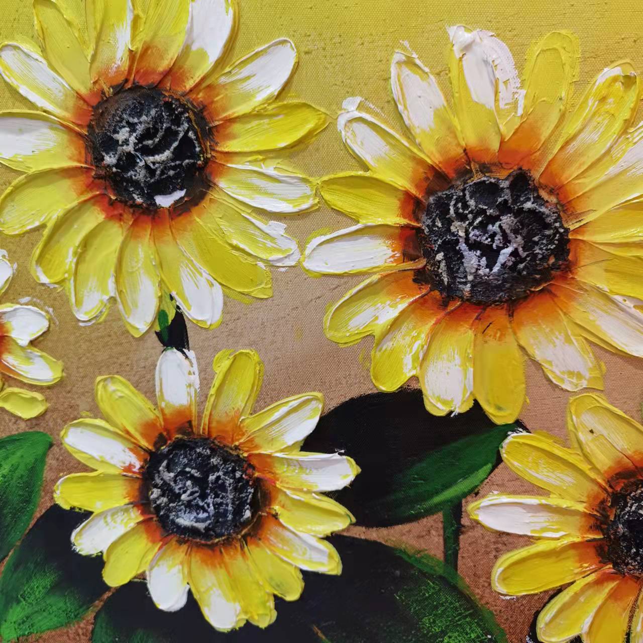 Decorative sunflower painting for living room, sofa, background, wall painting