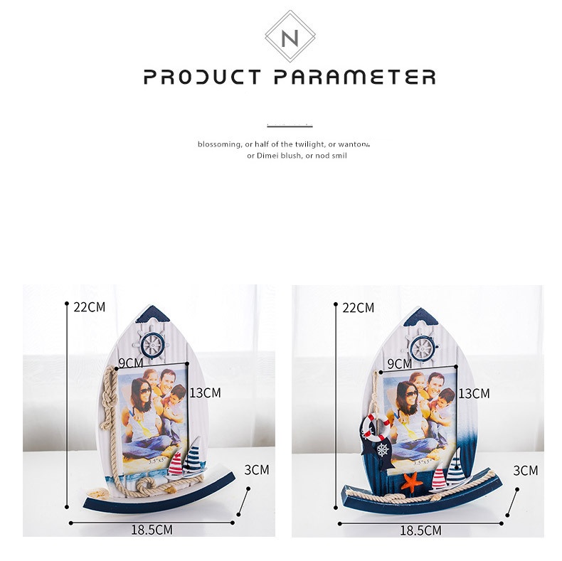 Wooden photo frame in the shape of a sailboat, creative, personalized