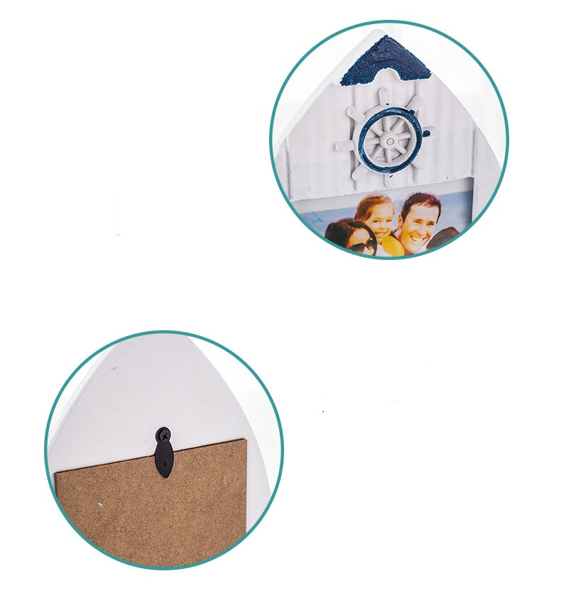 Wooden photo frame in the shape of a sailboat, creative, personalized