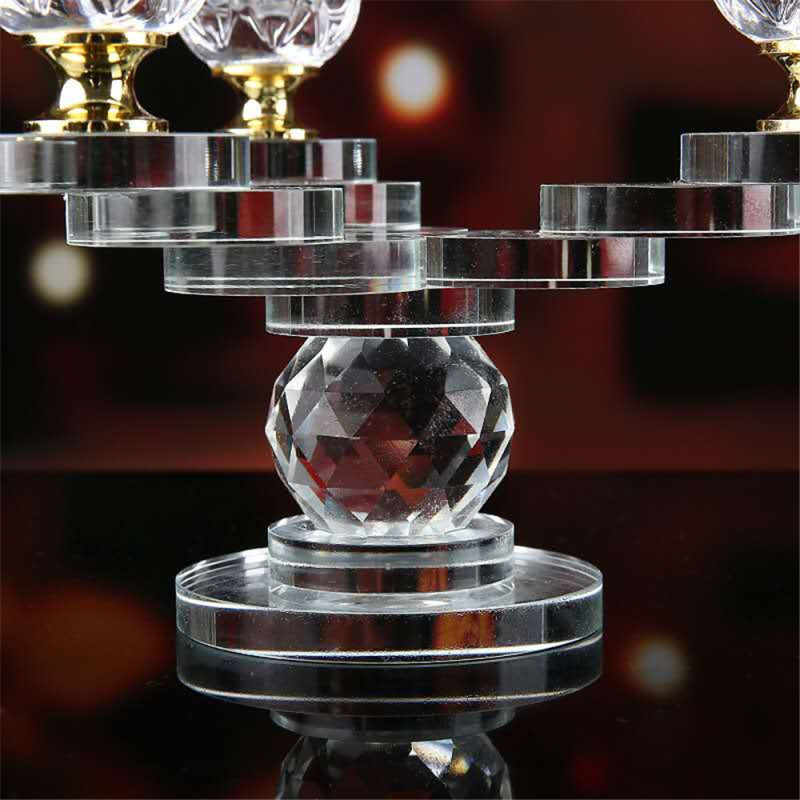 Multi-headed crystal candle holder, crafts, ornaments