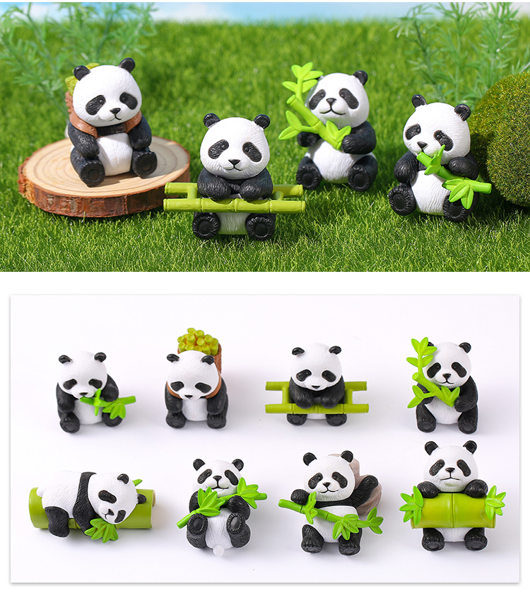 8 Bamboo Panda Resin Ornaments: A New Choice for Mengqu Home Decoration