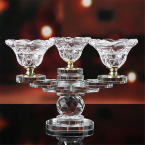 Multi-headed crystal candle holder, crafts, ornaments
