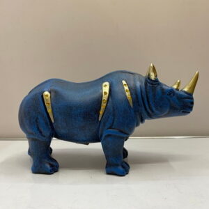 Small blue rhinoceros, resin crafts, home furnishings, ornaments
